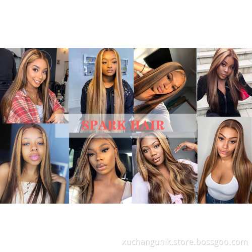 100% HUMAN HAIR 30 Inch Straight Brown 4x4,13x4 Transparent Lace Highlight Human Hair Wigs 10a Highlight Body Wave Hair Full Wig